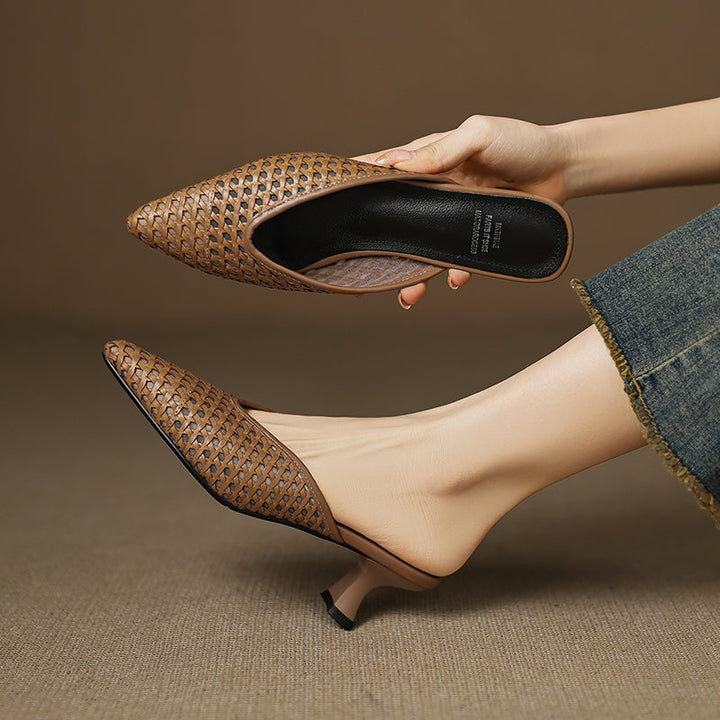 Olivia | Pointed-Toe Cutout Detail Mules