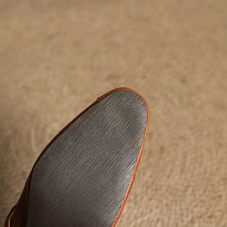 Berla | Embossed Mary Jane Heel Mules