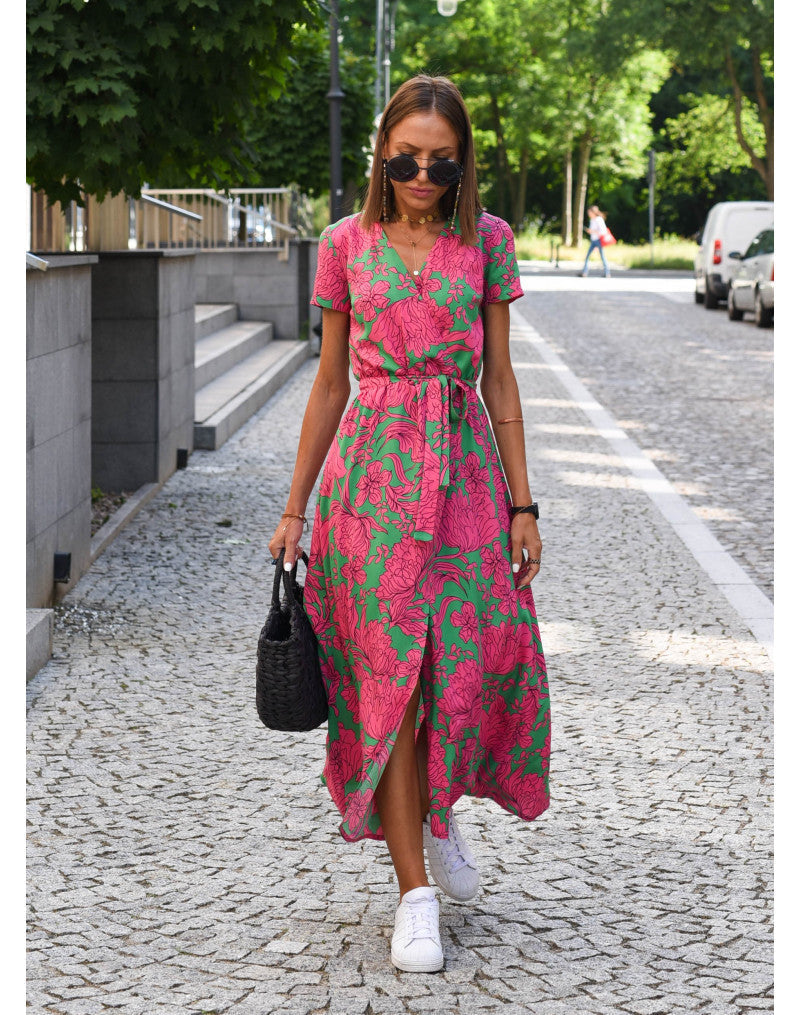 Judy | Stylish V-Neck Floral Dress