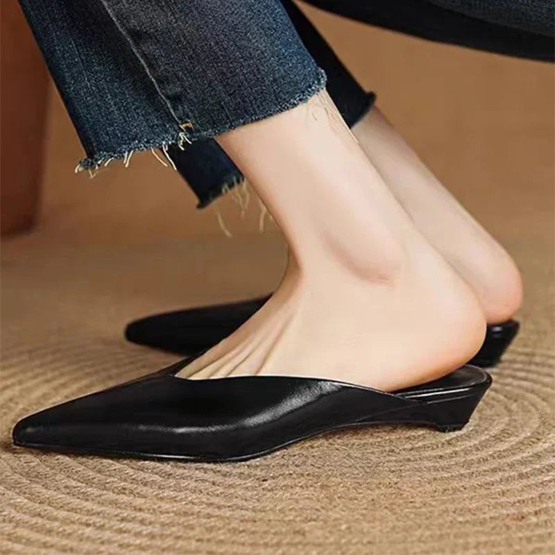 Eneva | Pointed-Toe Minimalist Slip-On Mules