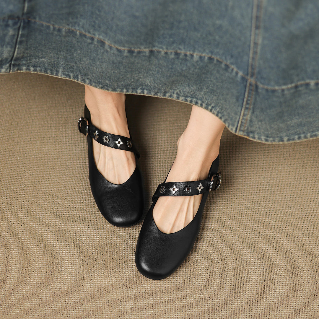 Elda | Square-Toe Mary Jane Flats