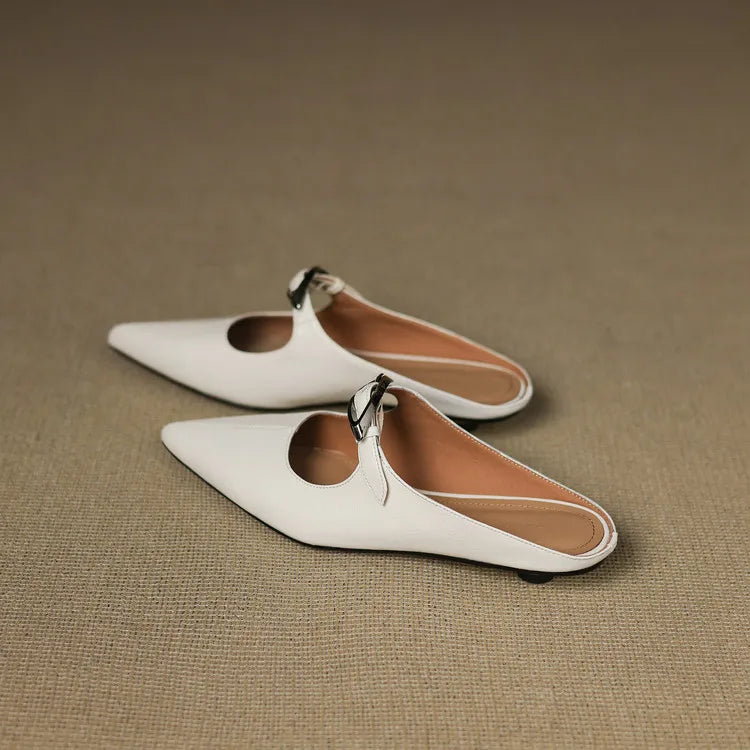 Alour | Pointed-Toe Cutout Flat Mules