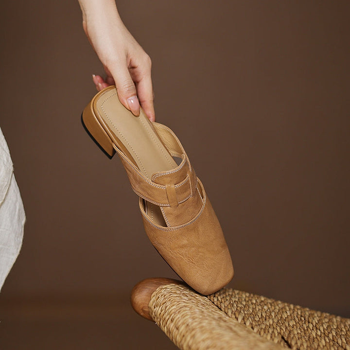 Ivora | Square-Toe Layered Strap Mules