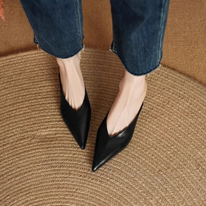 Eneva | Pointed-Toe Minimalist Slip-On Mules