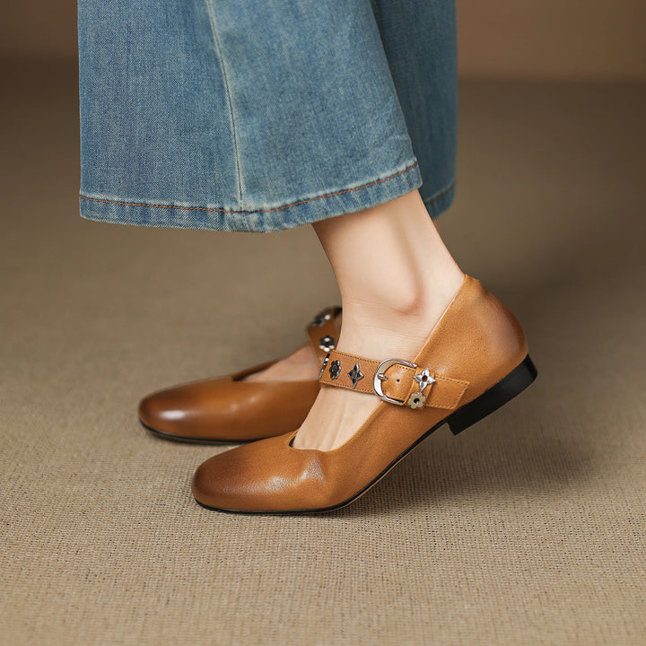 Elda | Square-Toe Mary Jane Flats