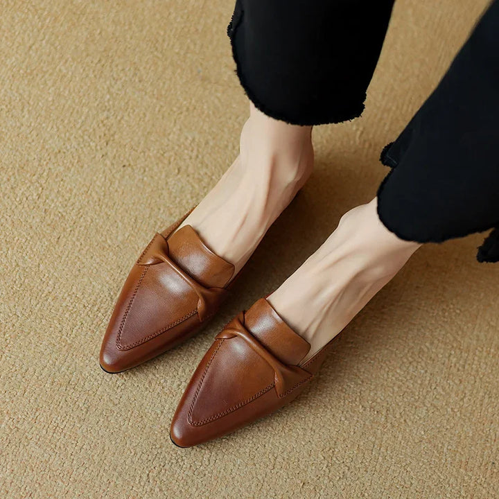 Alaya | Pointed-Toe Bow Accent Heel Mules