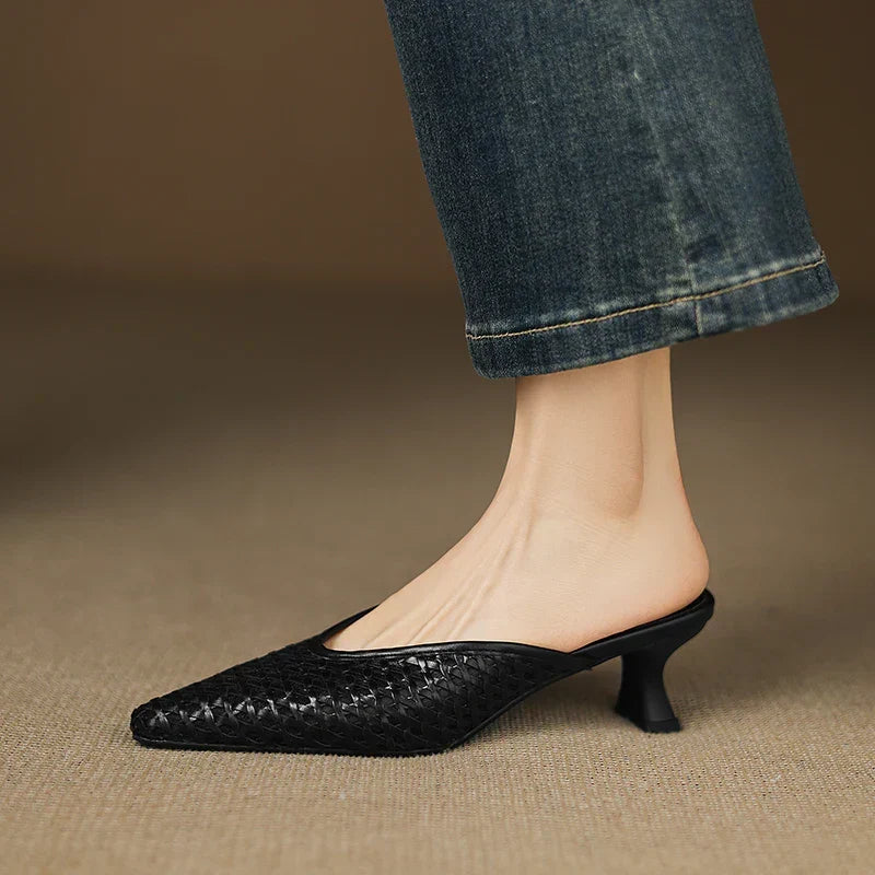 Olivia | Pointed-Toe Cutout Detail Mules