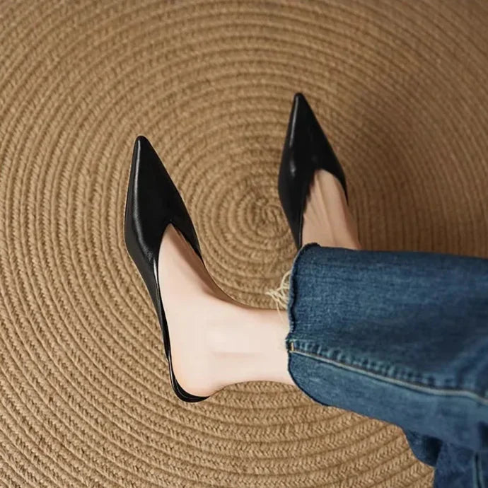 Eneva | Pointed-Toe Minimalist Slip-On Mules