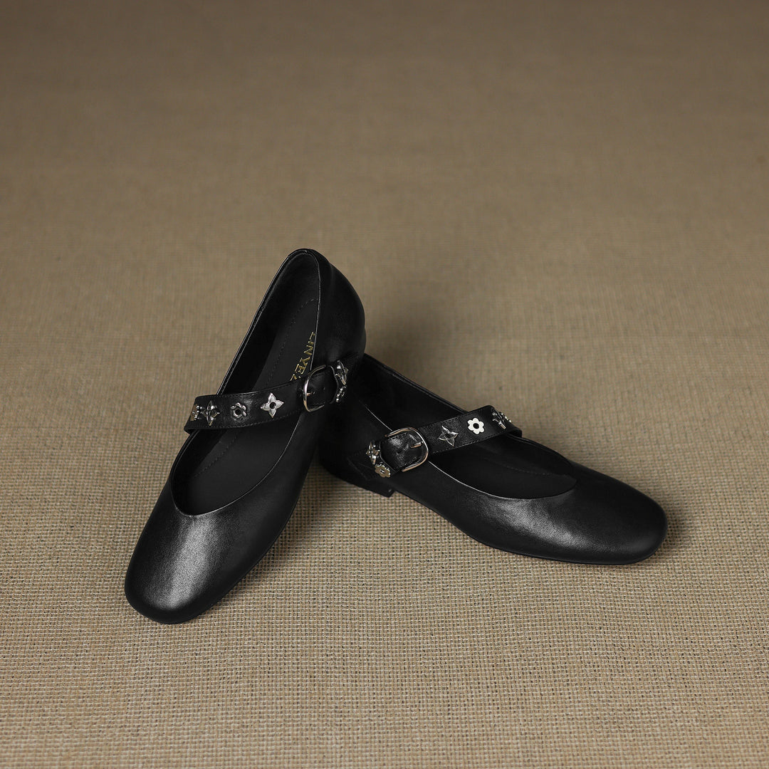 Elda | Square-Toe Mary Jane Flats