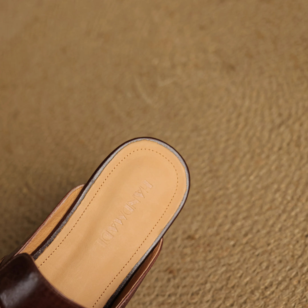 Carla | Rounded-Toe Hardware Accent Mules