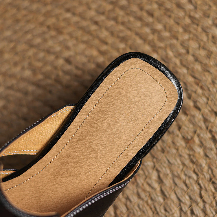 Ivora | Square-Toe Layered Strap Mules