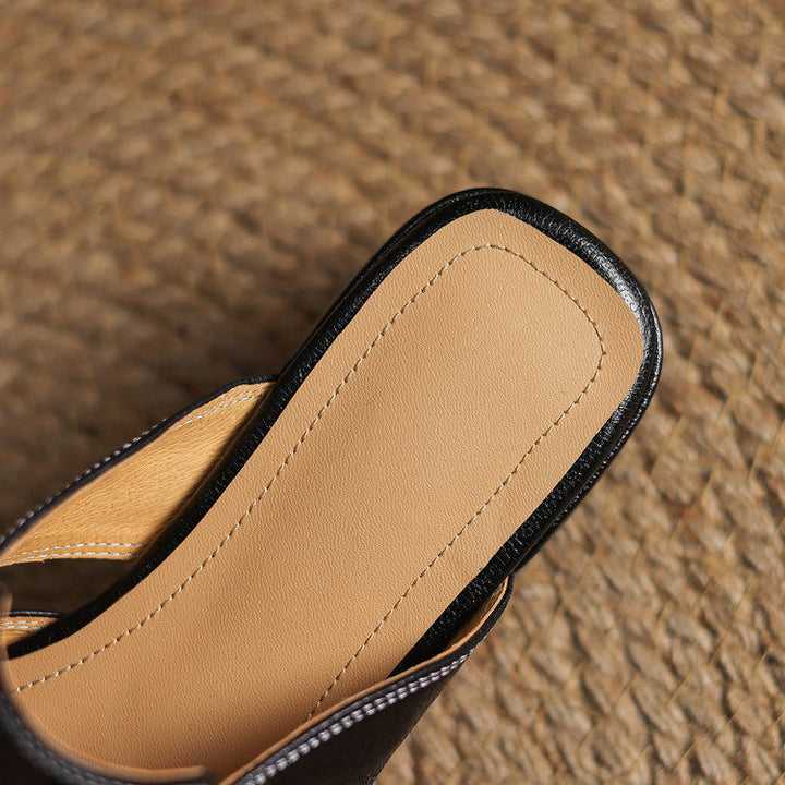 Ivora | Square-Toe Layered Strap Mules