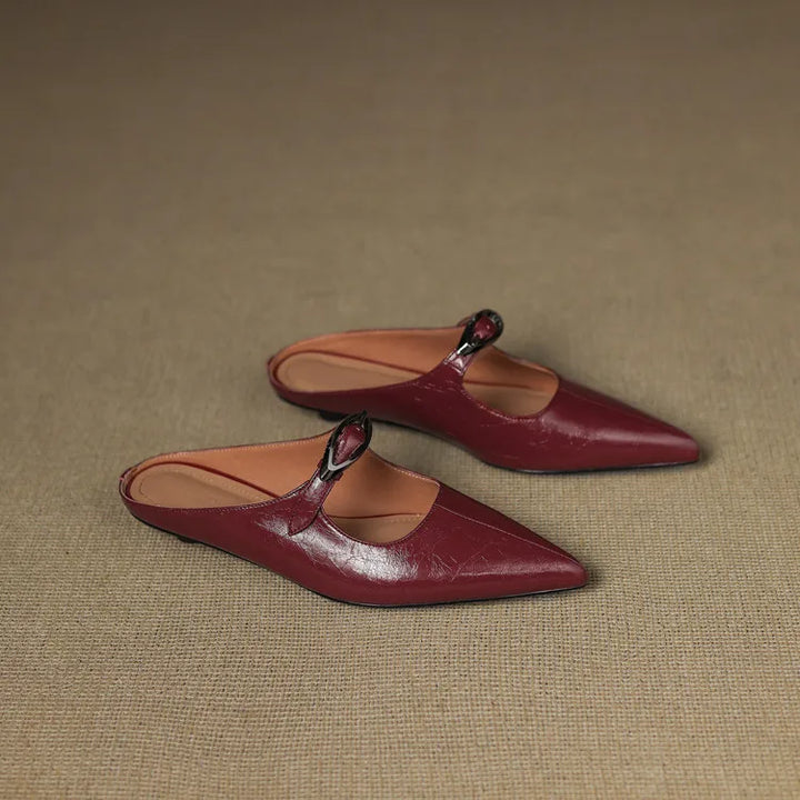 Alour | Pointed-Toe Cutout Flat Mules