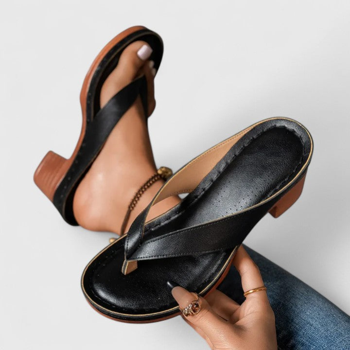 Jazrielle | Toe-Loop Block Heel Sandals