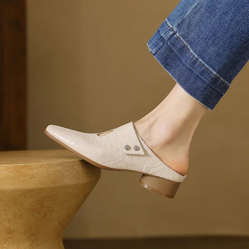 Agnit | Pointed-Toe Cutout Accent Mules