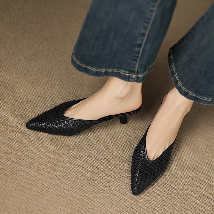 Olivia | Pointed-Toe Cutout Detail Mules