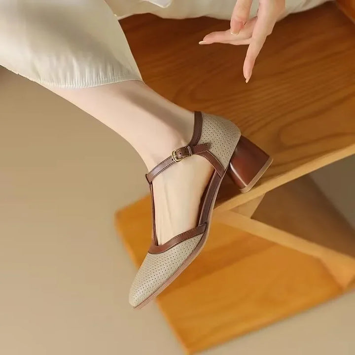 Isava | Mid Heel Leather Shoes