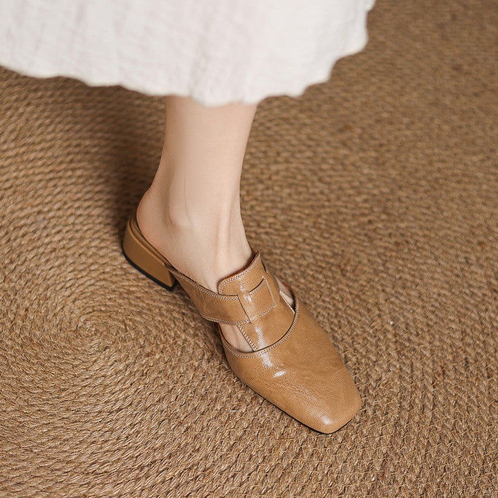 Ivora | Square-Toe Layered Strap Mules