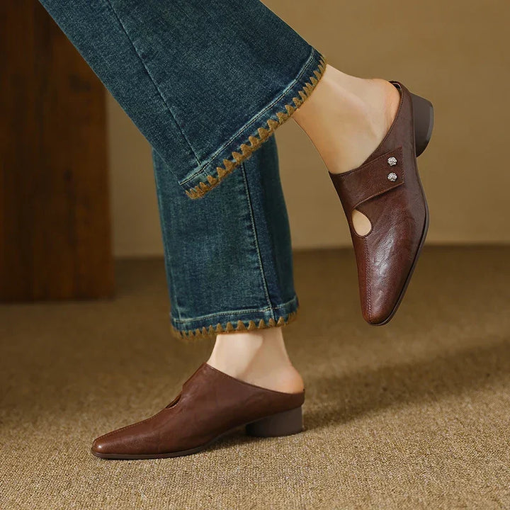 Agnit | Pointed-Toe Cutout Accent Mules