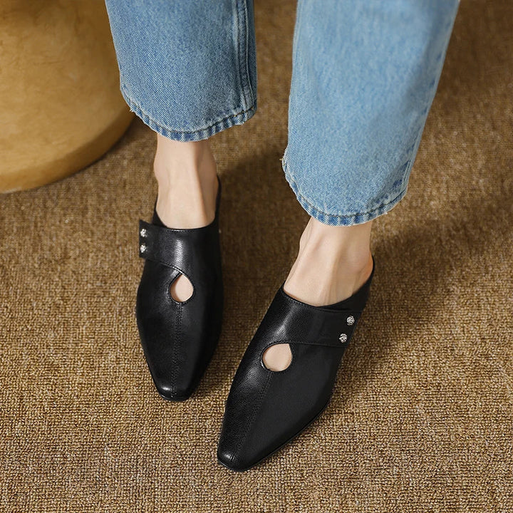 Agnit | Pointed-Toe Cutout Accent Mules