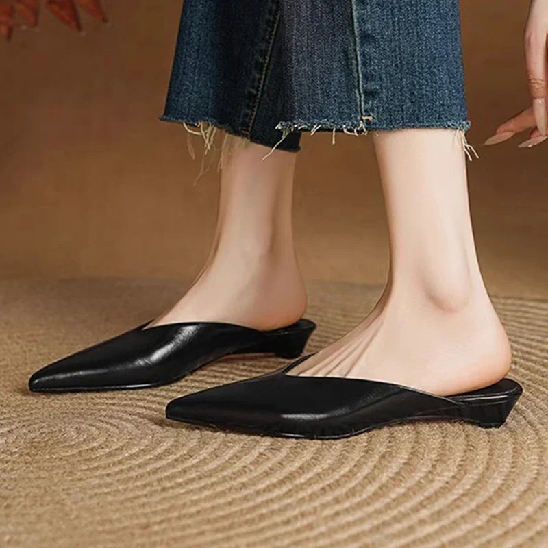 Eneva | Pointed-Toe Minimalist Slip-On Mules