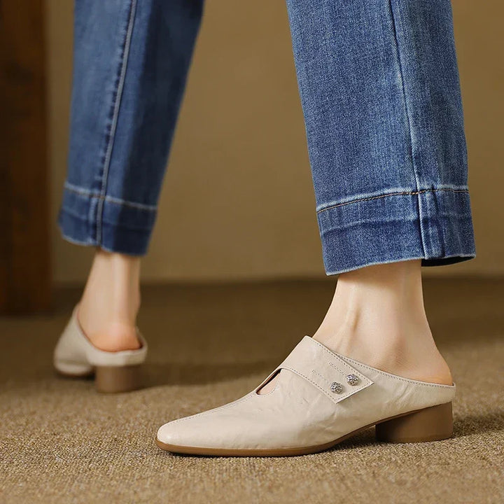 Agnit | Pointed-Toe Cutout Accent Mules