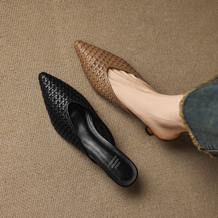 Olivia | Pointed-Toe Cutout Detail Mules