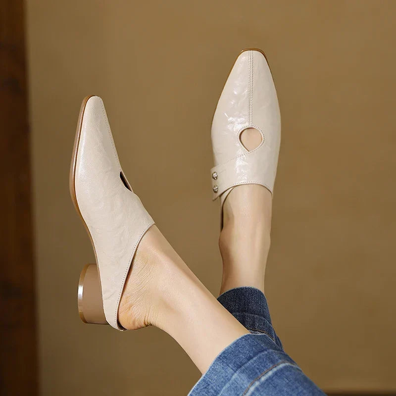 Agnit | Pointed-Toe Cutout Accent Mules