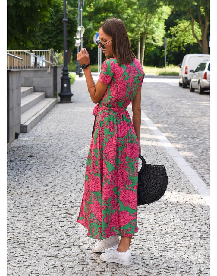 Judy | Stylish V-Neck Floral Dress