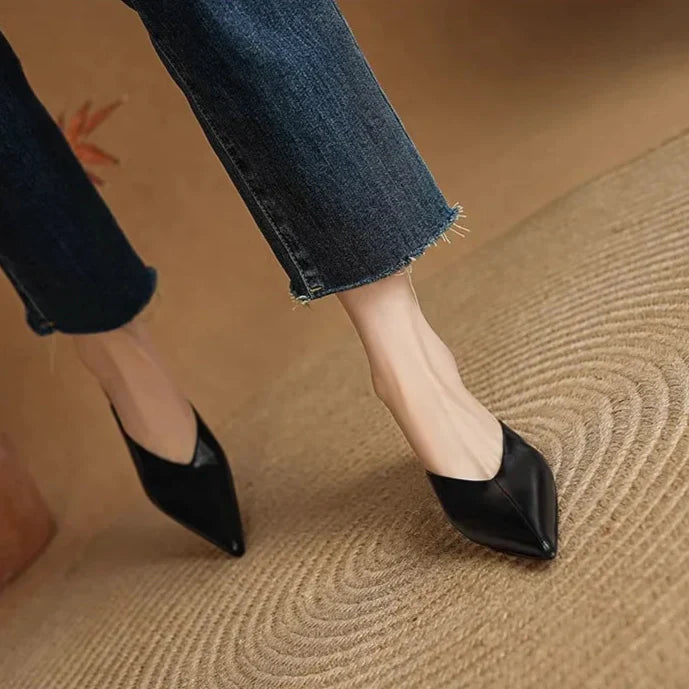 Eneva | Pointed-Toe Minimalist Slip-On Mules