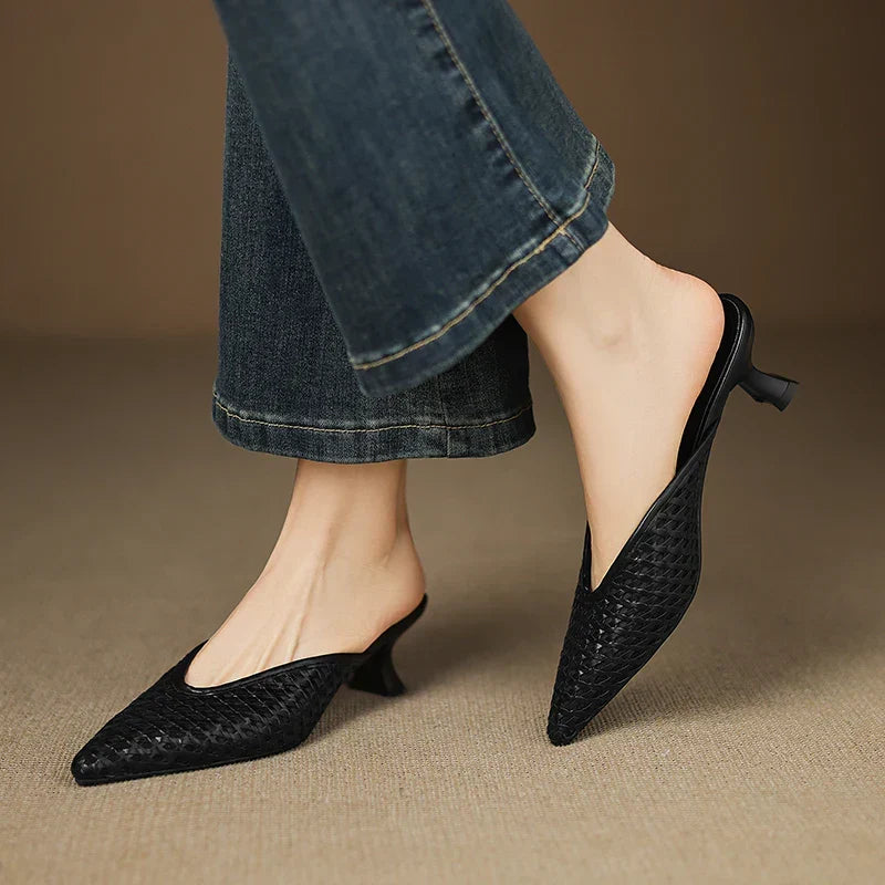 Olivia | Pointed-Toe Cutout Detail Mules