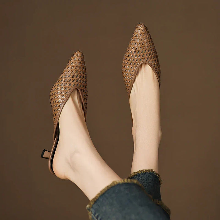 Olivia | Pointed-Toe Cutout Detail Mules