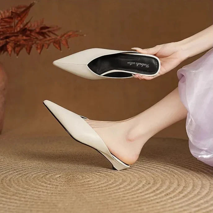 Eneva | Pointed-Toe Minimalist Slip-On Mules