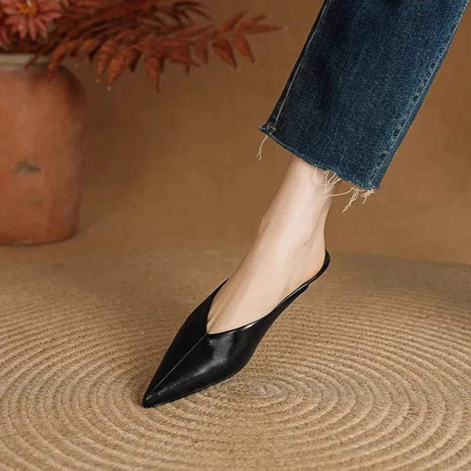 Eneva | Pointed-Toe Minimalist Slip-On Mules