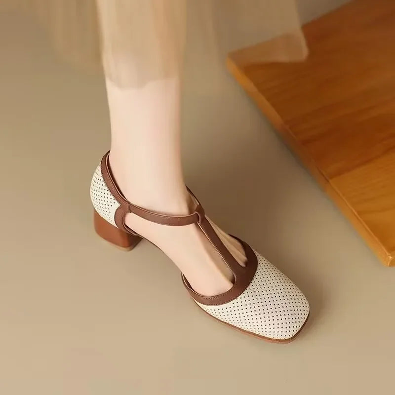 Isava | Mid Heel Leather Shoes