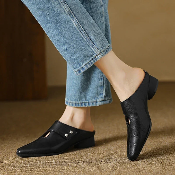 Agnit | Pointed-Toe Cutout Accent Mules