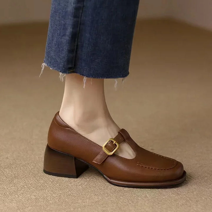 Ysolenne | Classic Stylish T-Strap Pumps
