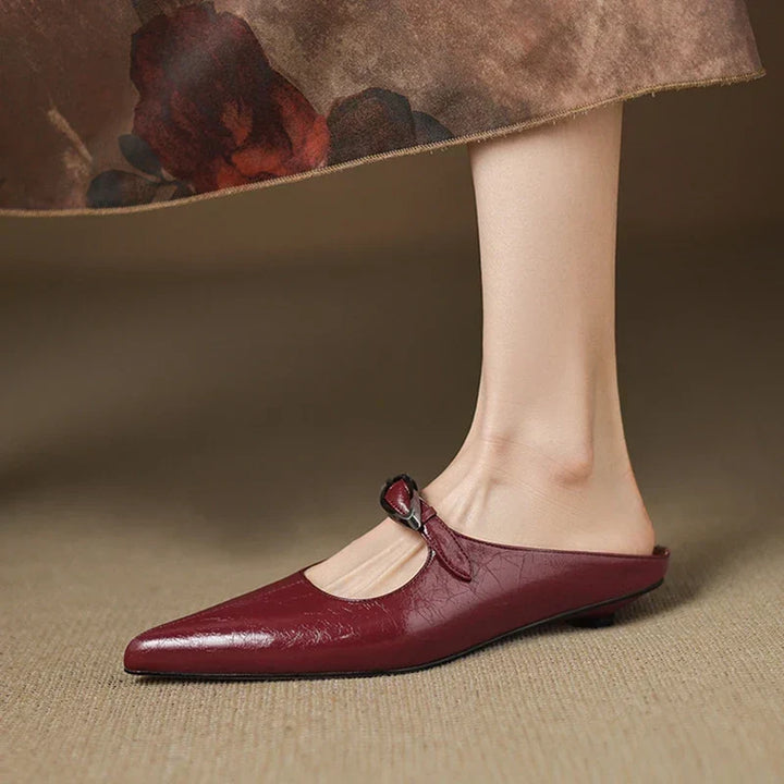 Alour | Pointed-Toe Cutout Flat Mules