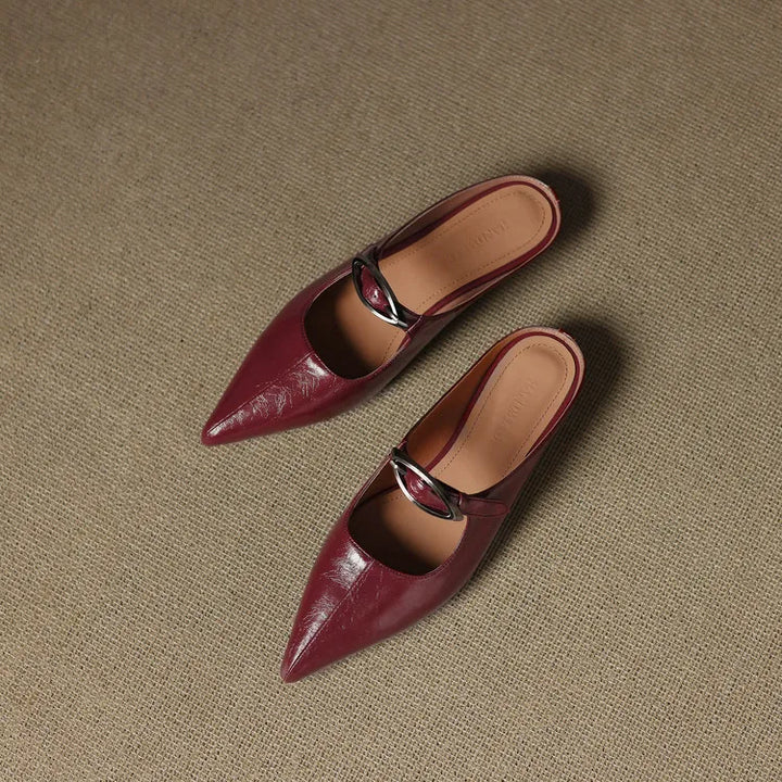 Alour | Pointed-Toe Cutout Flat Mules