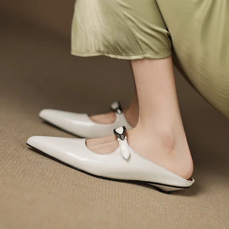 Alour | Pointed-Toe Cutout Flat Mules