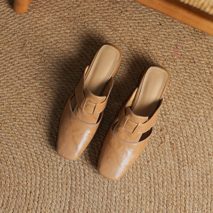 Ivora | Square-Toe Layered Strap Mules