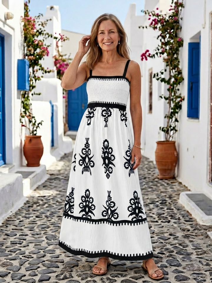Odelina | Sleeveless Smocked Bodice Maxi Dress