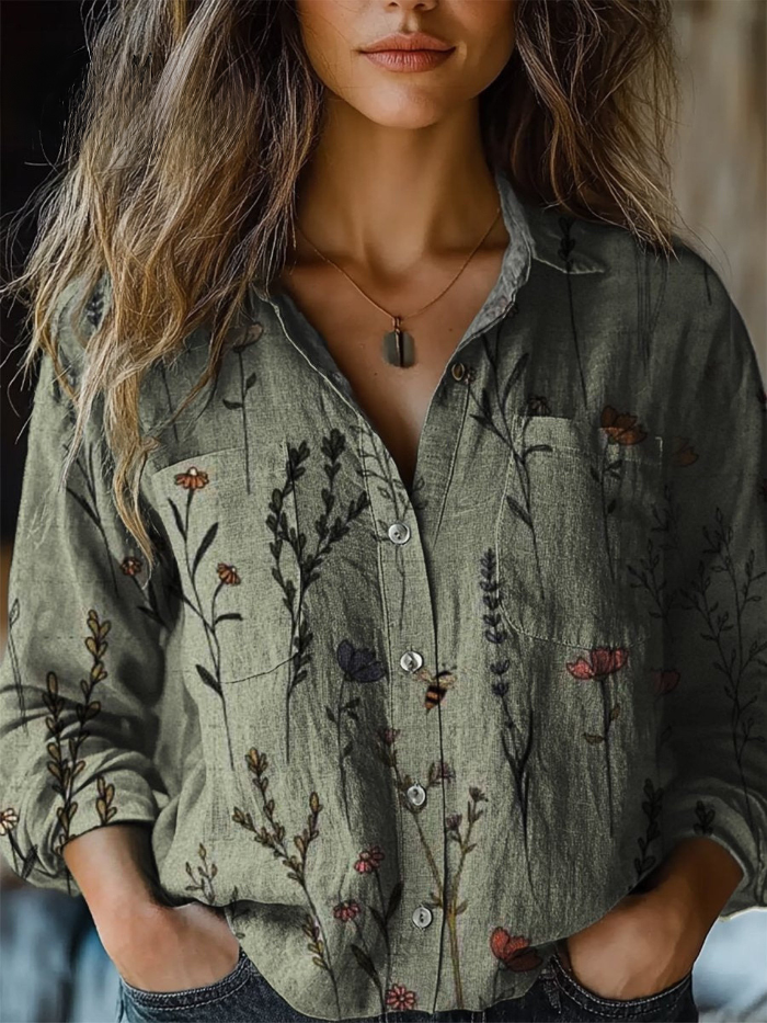 Vera™ | Vintage Floral-Print Blouse