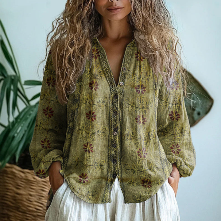 Vivian™ | Long Sleeve Button-Down Blouse