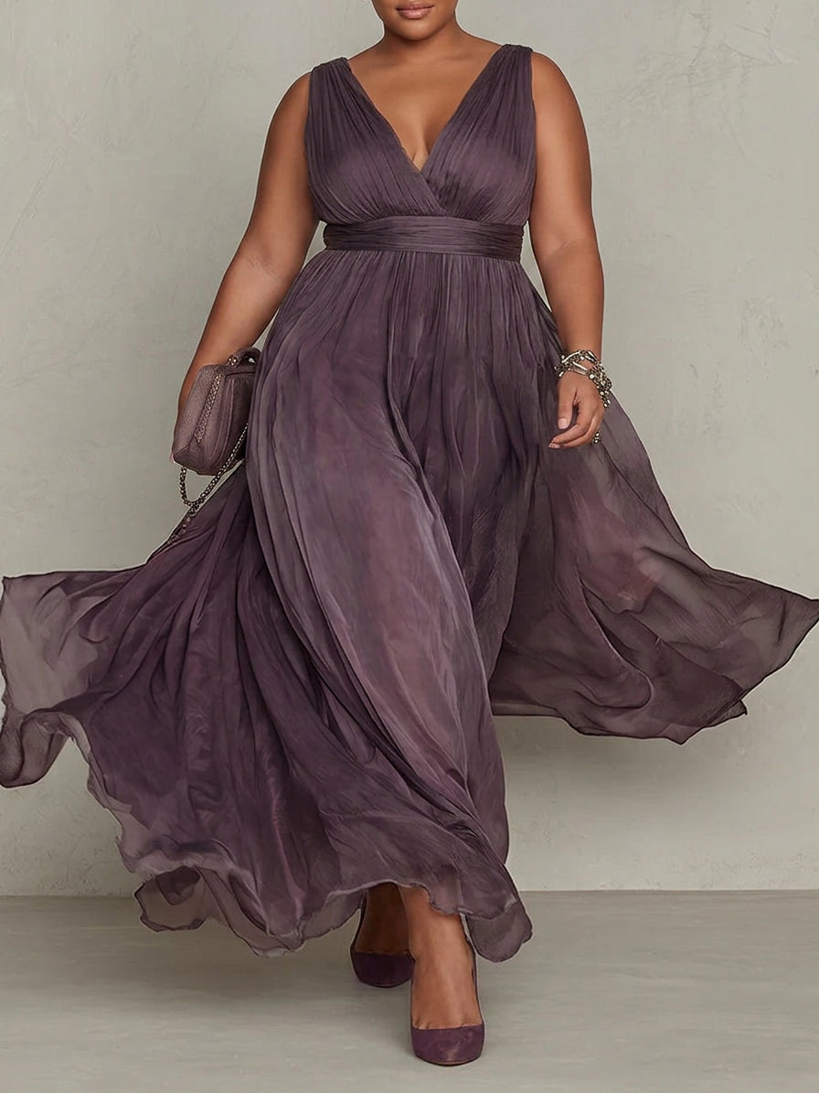 Ashley | Vintage Elegant Chiffon Maxi Dress