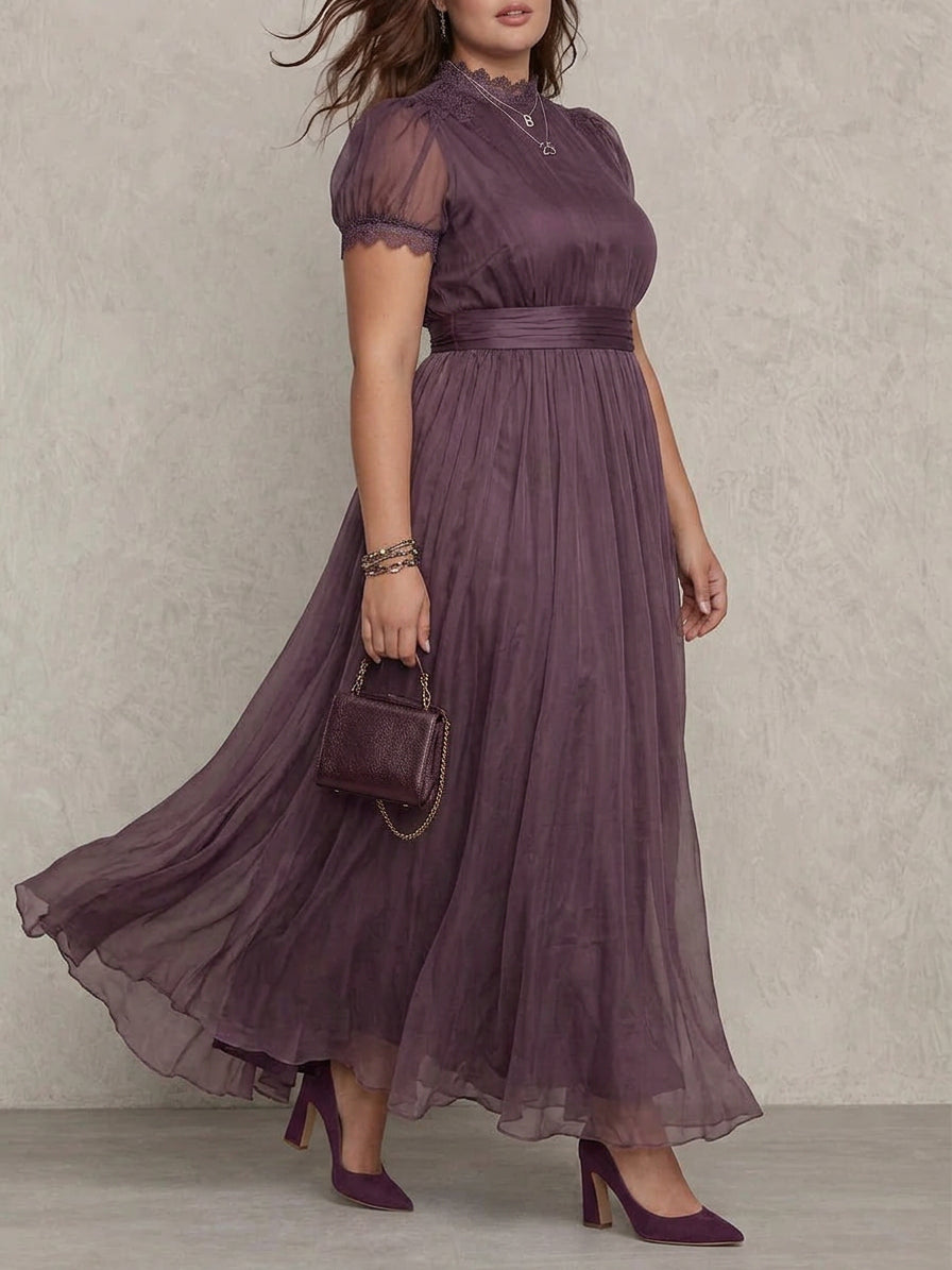 Ashley | Vintage Elegant Chiffon Maxi Dress