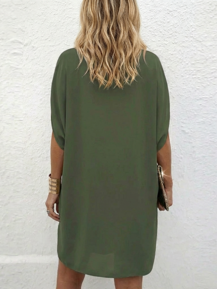 Calanthe | Draped V Neck Shift Dress