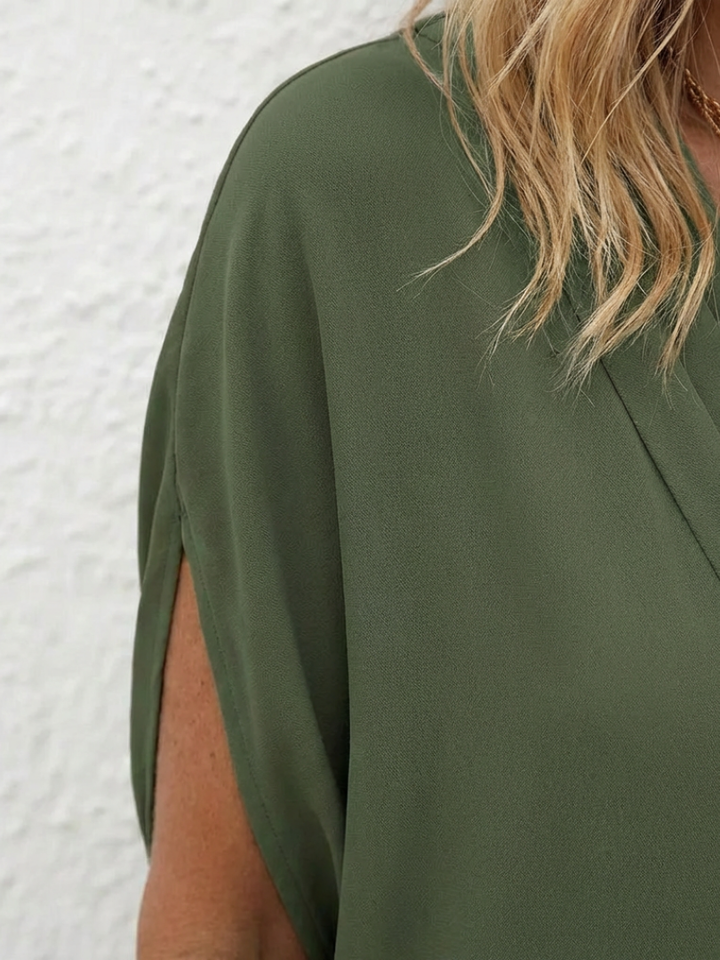 Calanthe | Draped V Neck Shift Dress