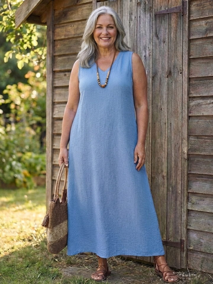 Lydia | Sleeveless V Neck Maxi Dress