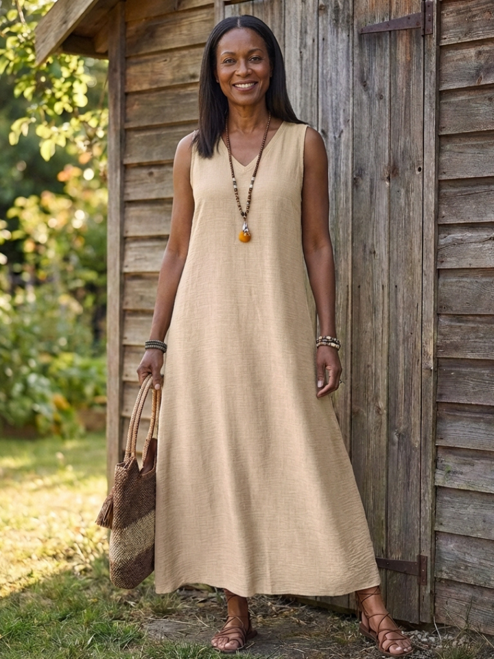 Lydia | Sleeveless V Neck Maxi Dress